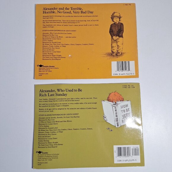 Alexander Terrible Horrible No Good Very Bad Day & Who Used Be Rich Vintage Lot - Picture 2 of 6